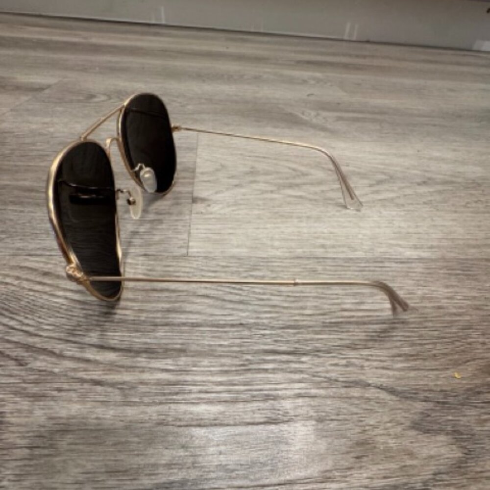 AQS Aviator Sunglasses Blue/Green lenses w Gold Rim - Picture 7 of 9